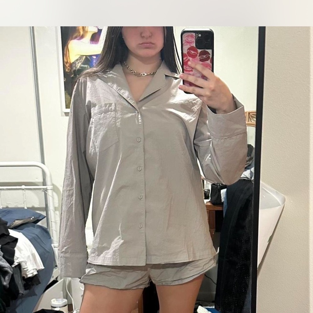 SKIMS Light Gray Pajama top
